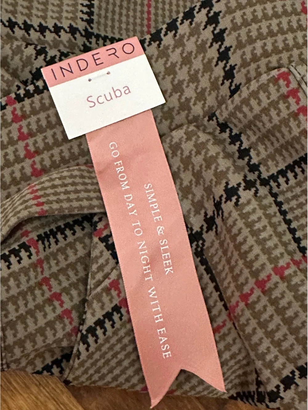 New! Indero Scuba Glen Plaid Leggings Sz L